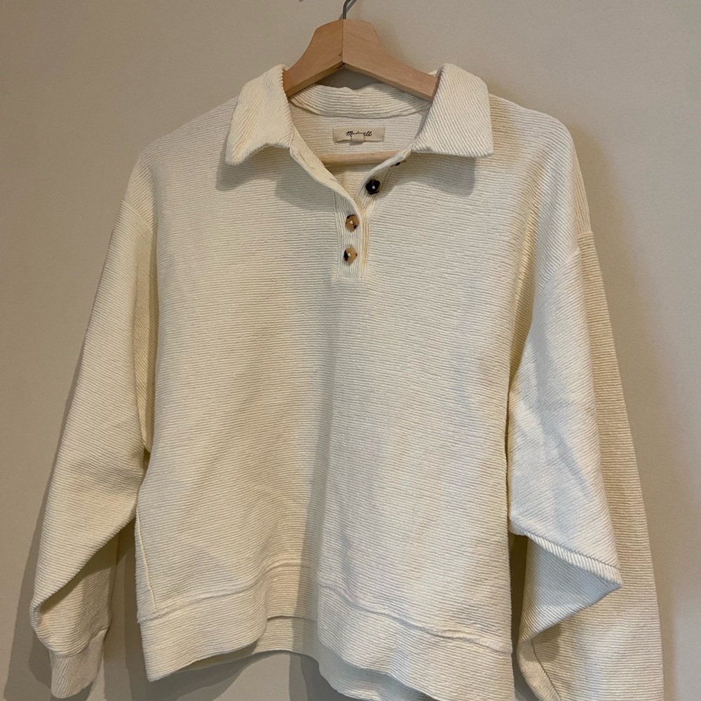 Madewell Cream Collared Women's Sweater